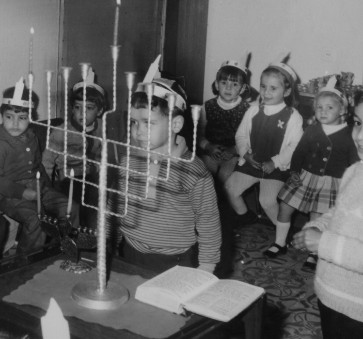 Hanukah celebrations at a Jerusalem kindergarten. Photograph: Photo Aviv, 7/12/1969, KKL-JNF Photo Archive.