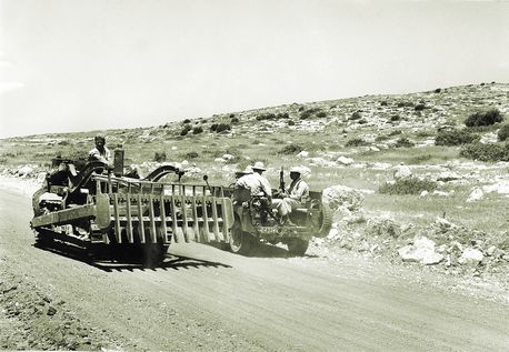 Paving the road to the Gilboa, 1962. KKL-JNF Photo Archive