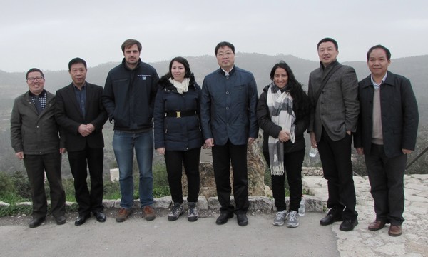 Senior Chinese foresters meet with KKL-JNF professionals Johannes Guagnin, Victoria Barkagan, and Liat Itzhak-Herzog. Photo: Tania Susskind