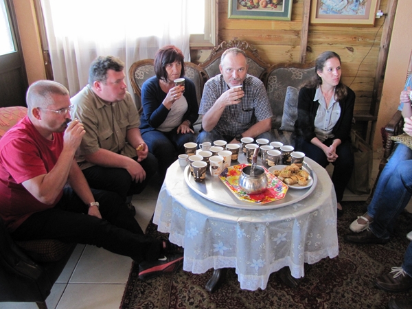 Enjoying Druze hospitality in Ussifiya. Photo by KKL-JNF