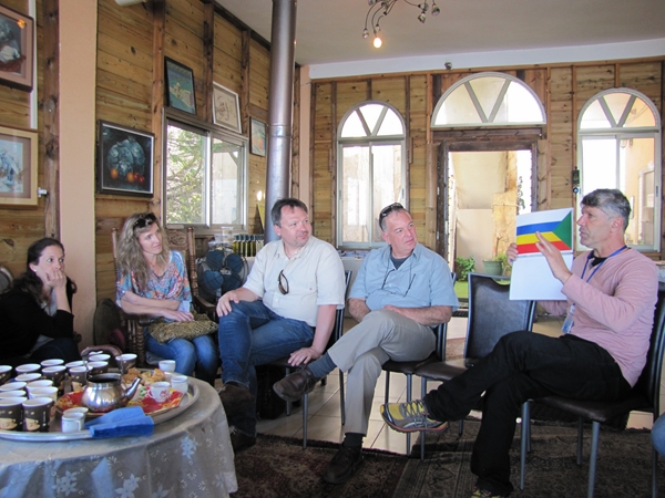 Czech Republic diplomats and volunteers with Druze tour guide Haeyl Azzam. Photo by KKL-JNF