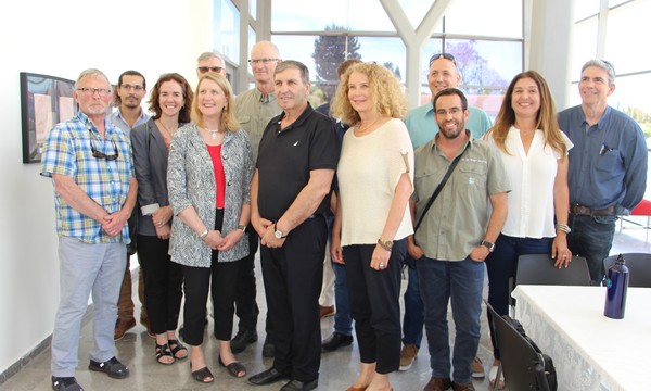 USFS delegation with Danny Atar (front row, center) at the Rupin Academic Center. Photo: Yoav Devir