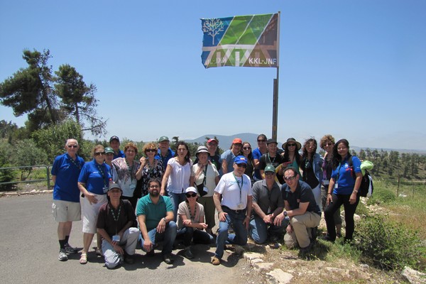 KKL Latin America solidarity delegation in Biriya Forest in 2015. Photo: KKL-JNF