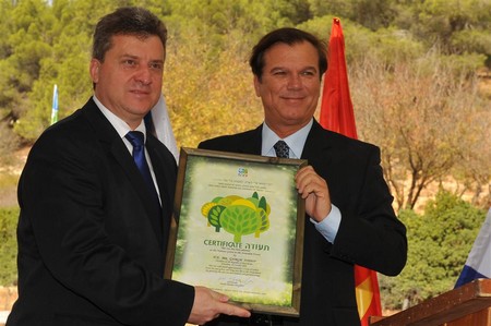 President Ivanov at the Grove of Nations. Photo: KKL-JNF Photo Archive