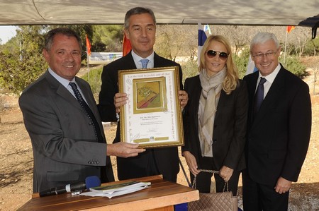 Prime Minister Djukanovic at the Grove of Nations. Photo: KKL-JNF Photo Archive