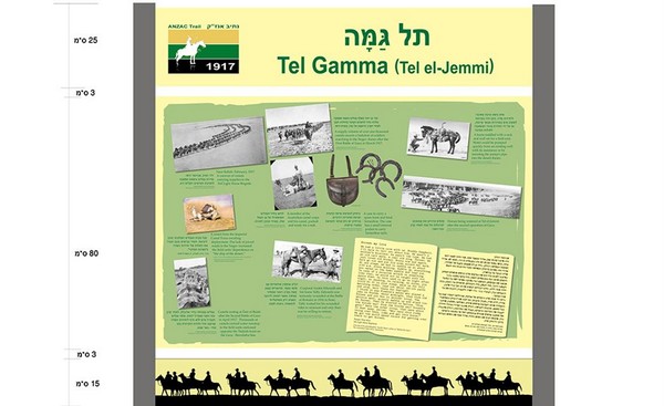 ANZAC sign at Tel Gama. Photo: Yakov Shkolnik, KKL-JNF Photo Archive