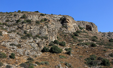 The Samson’s Cave cliff. Photo: Yaakov Skolnik