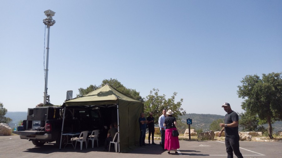 The Toren system; a powerful 50kg camera atop a 10-meter mast. Photo: Yoni Sheffer, KKL-JNF