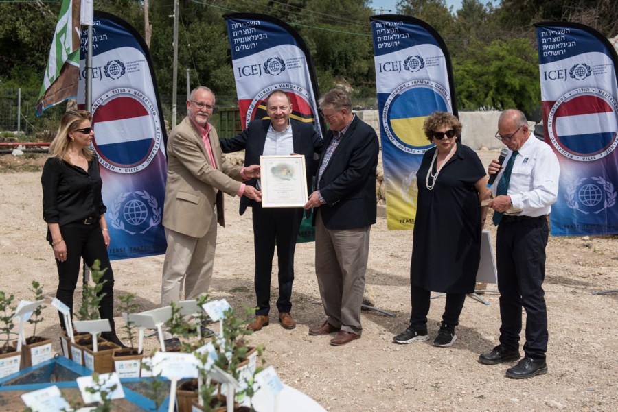 ICEJ Friends of Israel Tree Planting Ceremony. Photo: Dennis Zinn, KKL-JNF